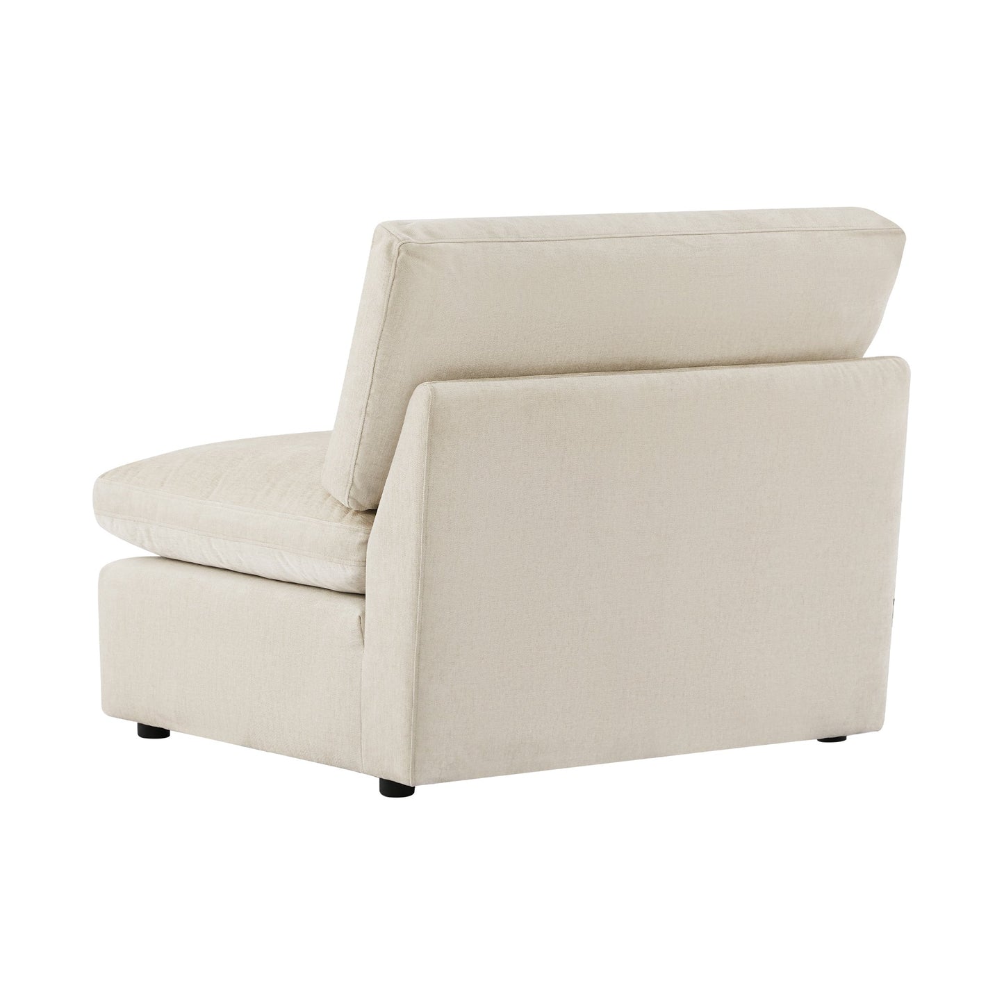 Armless Ottoman Chair with Soft Fabric Upholstery