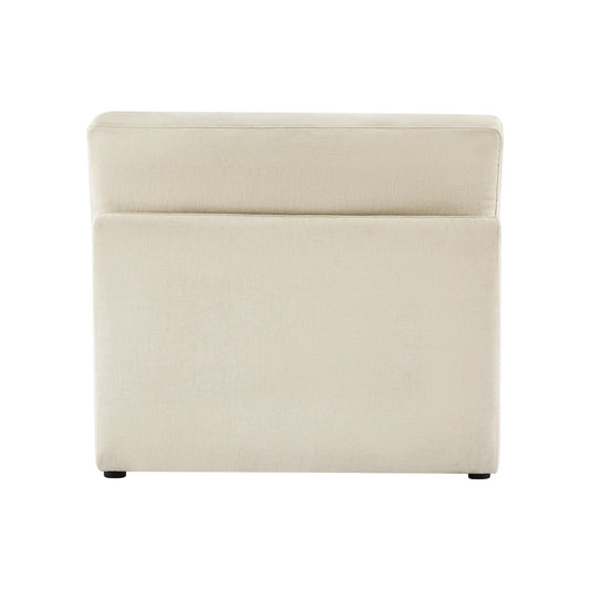 Armless Ottoman Chair with Soft Fabric Upholstery