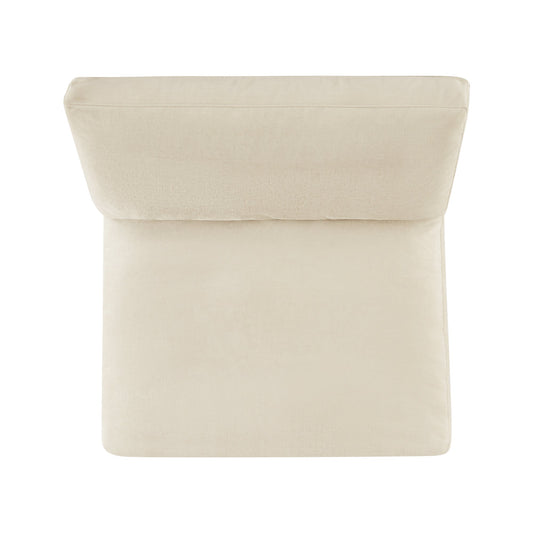 Armless Ottoman Chair with Soft Fabric Upholstery