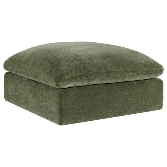 Armless Ottoman Chair with Soft Fabric Upholstery