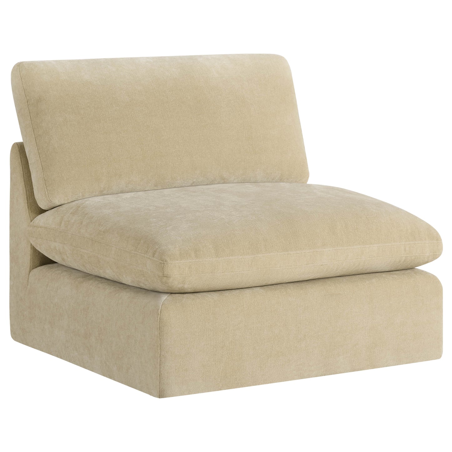 Armless Ottoman Chair with Soft Fabric Upholstery