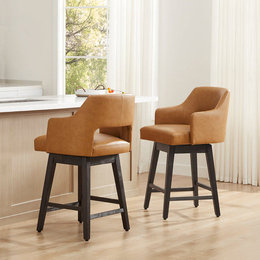 Ava Swivel Counter Stool with Upholstered Seat