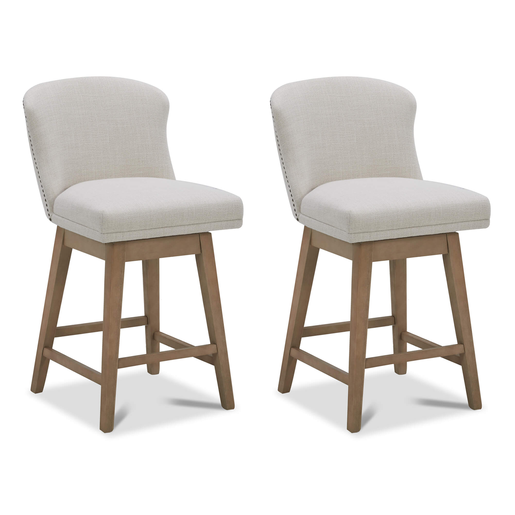 Avery Swivel Counter Stool with Wooden Seat