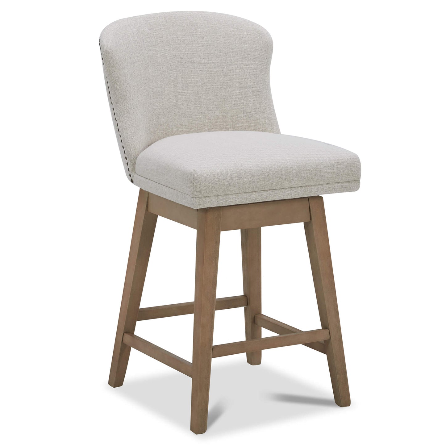 Avery Swivel Counter Stool with Wooden Seat