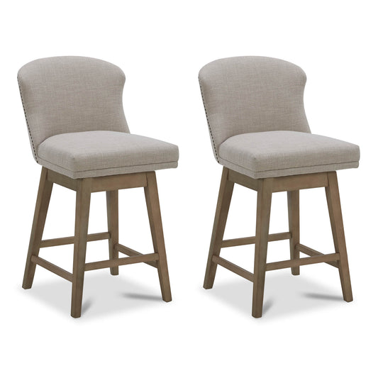 Avery Swivel Counter Stool with Wooden Seat