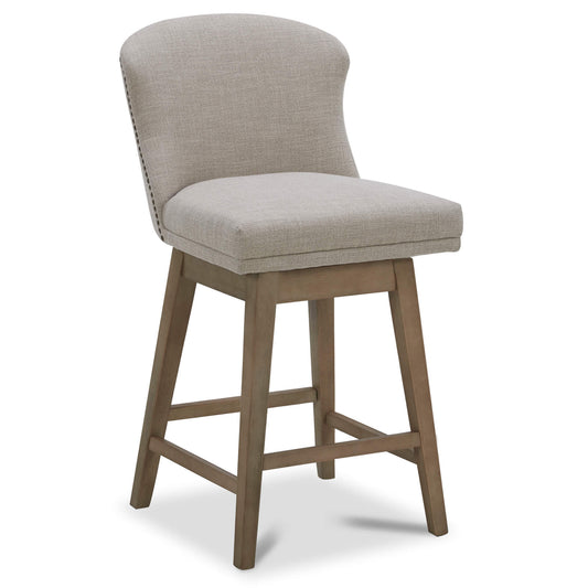 Avery Swivel Counter Stool with Wooden Seat