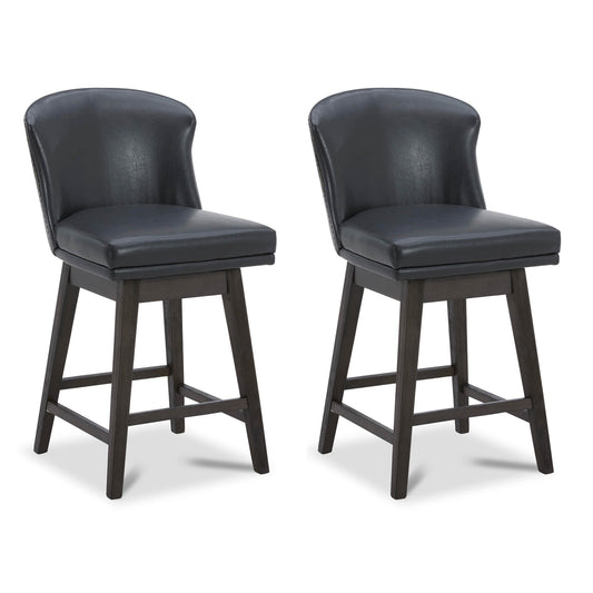 Avery Swivel Counter Stool with Wooden Seat