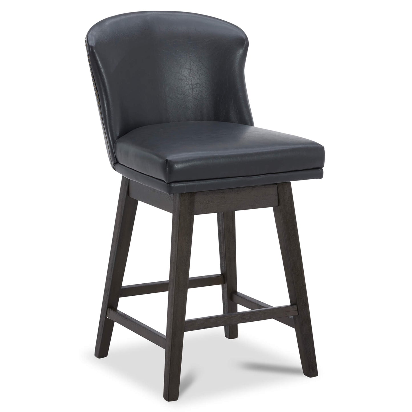 Avery Swivel Counter Stool with Wooden Seat