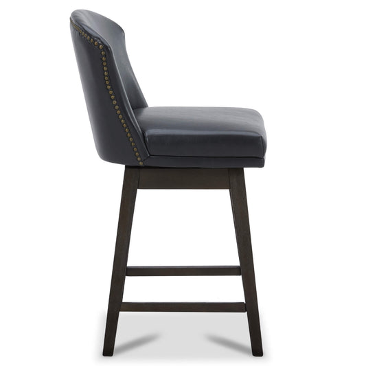 Avery Swivel Counter Stool with Wooden Seat