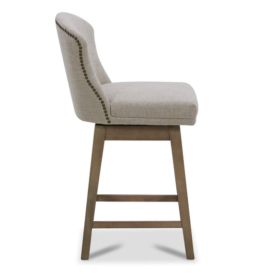 Avery Swivel Counter Stool with Wooden Seat