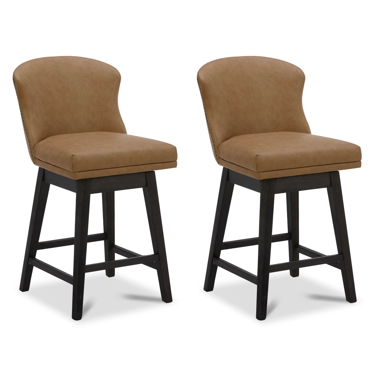 Avery Swivel Counter Stool with Wooden Seat