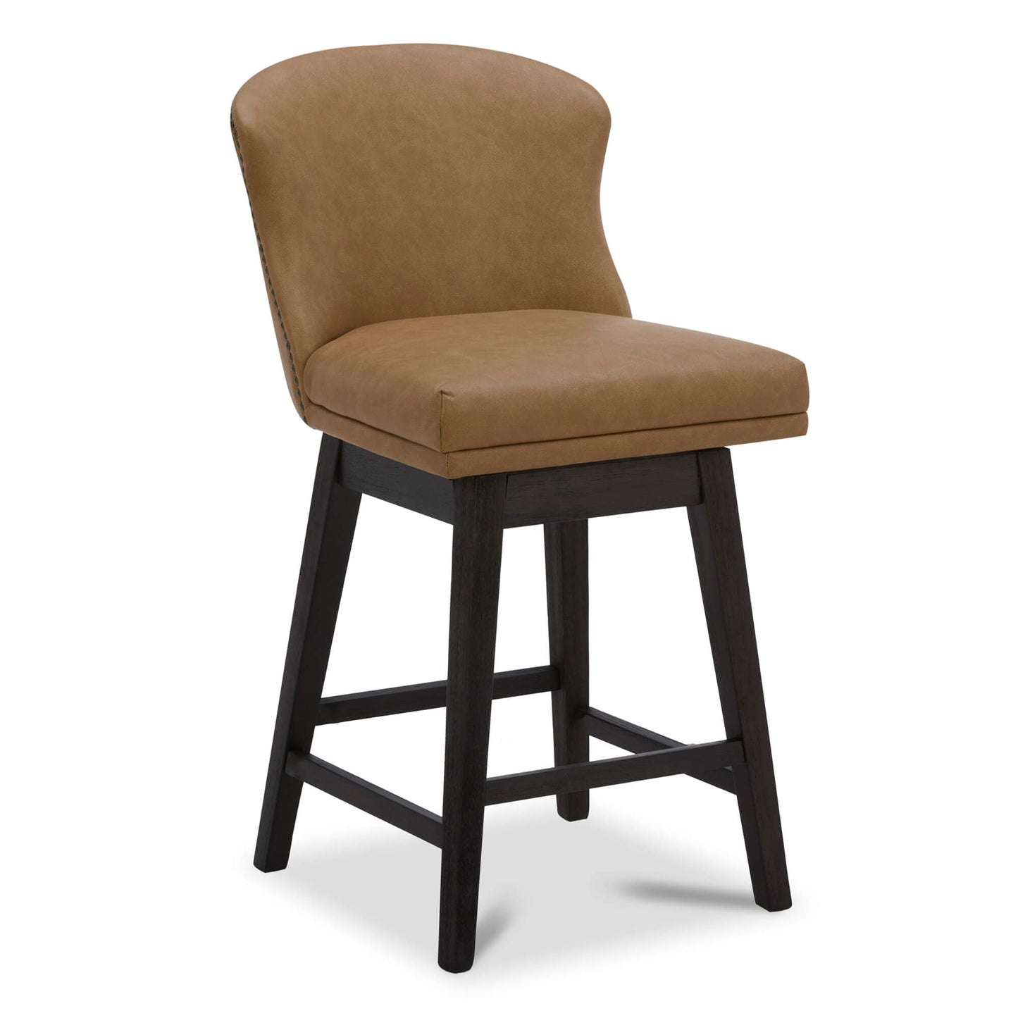 Avery Swivel Counter Stool with Wooden Seat