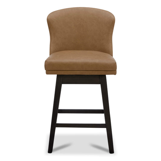 Avery Swivel Counter Stool with Wooden Seat