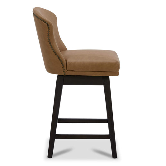 Avery Swivel Counter Stool with Wooden Seat