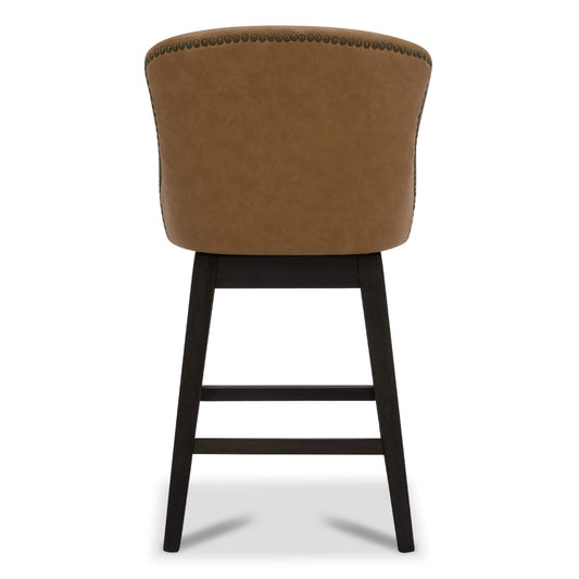 Avery Swivel Counter Stool with Wooden Seat