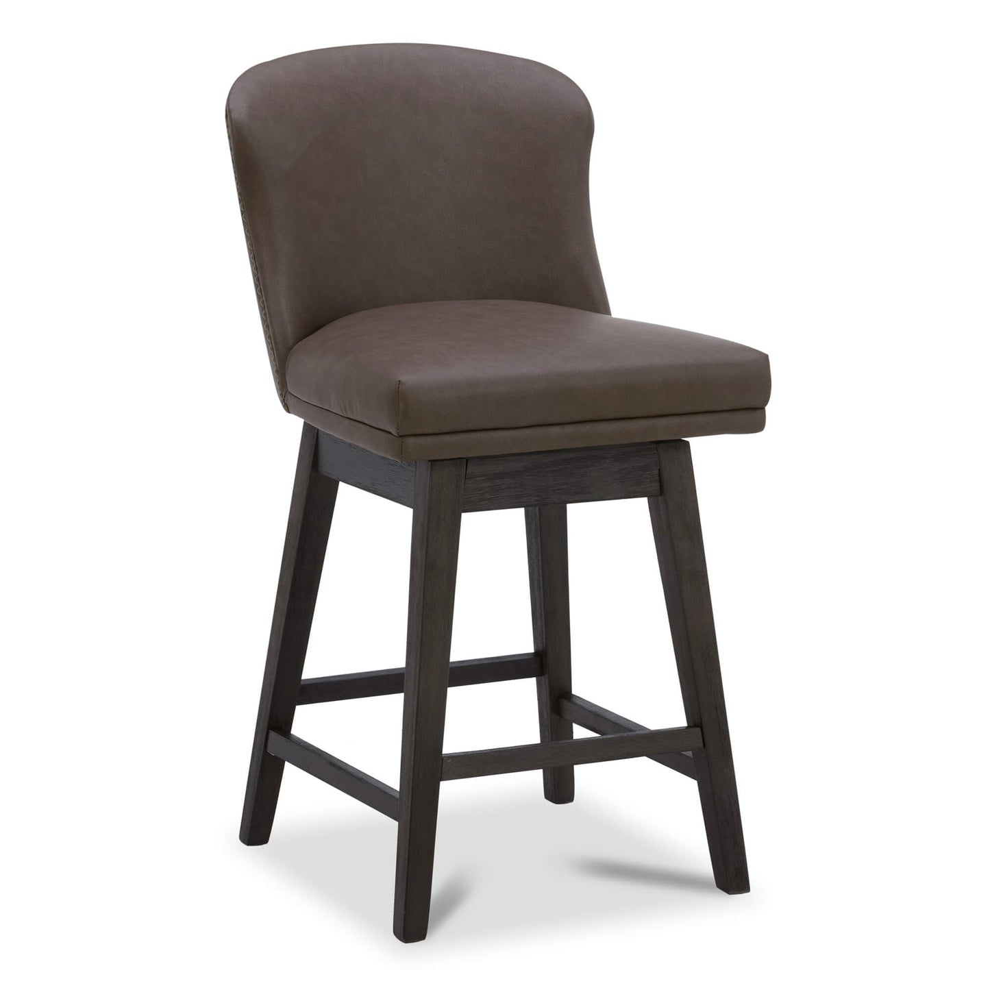 Avery Swivel Counter Stool with Wooden Seat