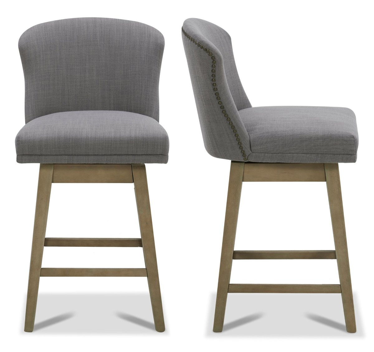 Avery Swivel Counter Stool with Wooden Seat
