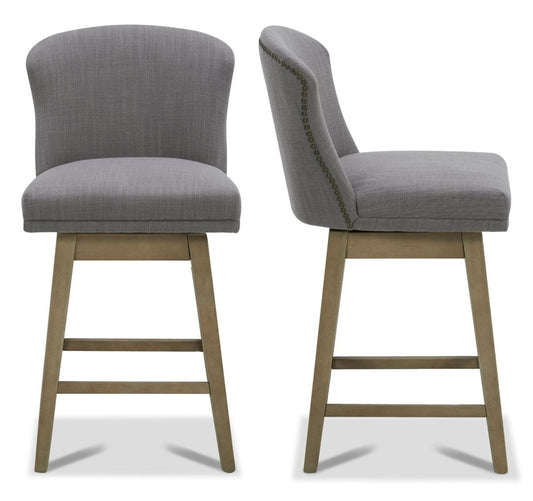 Avery Swivel Counter Stool with Wooden Seat