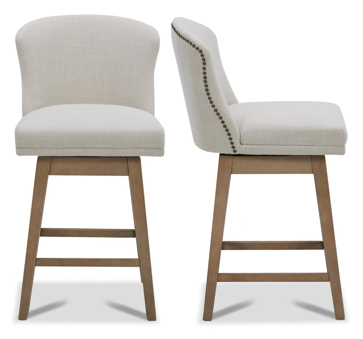 Avery Swivel Counter Stool with Wooden Seat