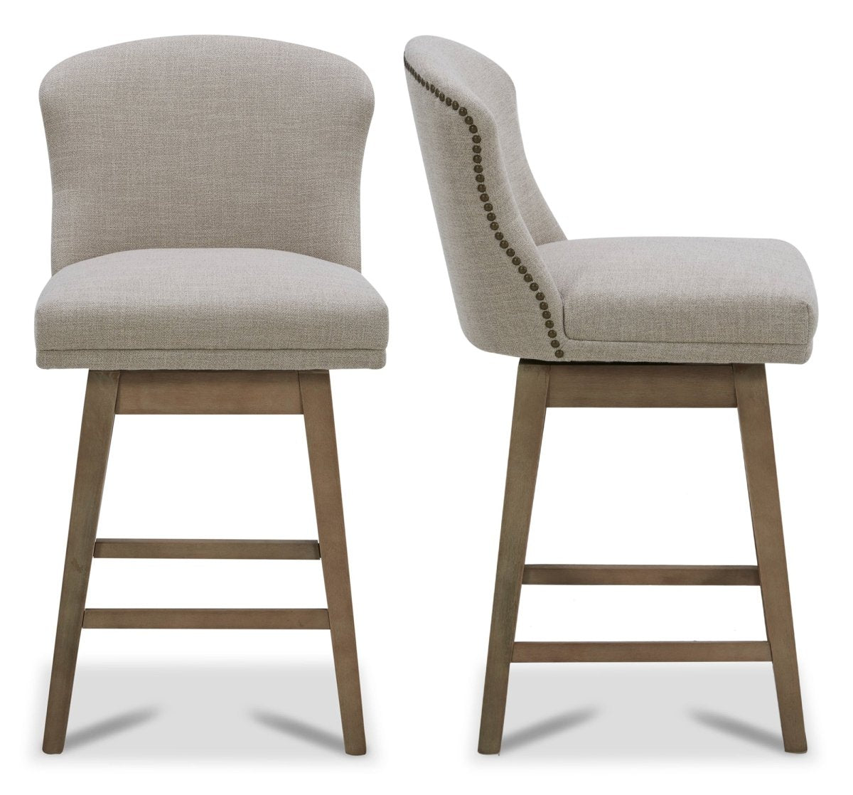 Avery Swivel Counter Stool with Wooden Seat