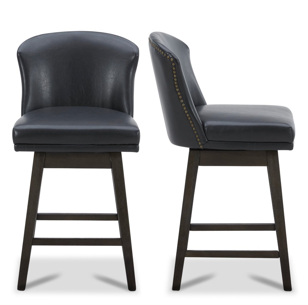 Avery Swivel Counter Stool with Wooden Seat