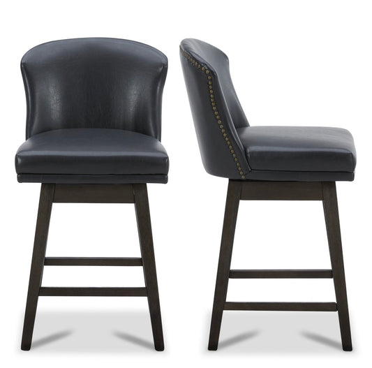 Avery Swivel Counter Stool with Wooden Seat