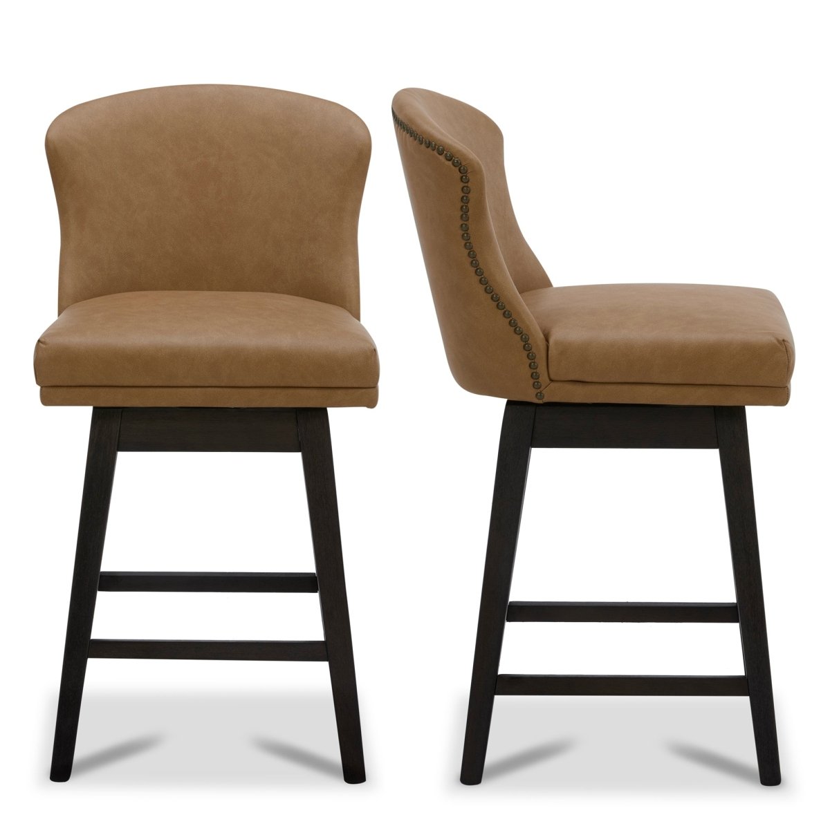 Avery Swivel Counter Stool with Wooden Seat