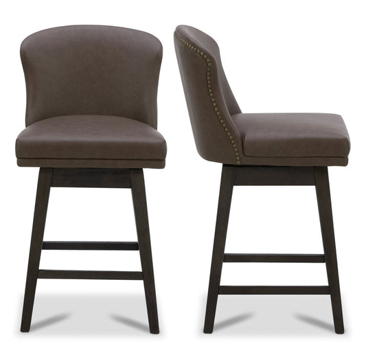 Avery Swivel Counter Stool with Wooden Seat