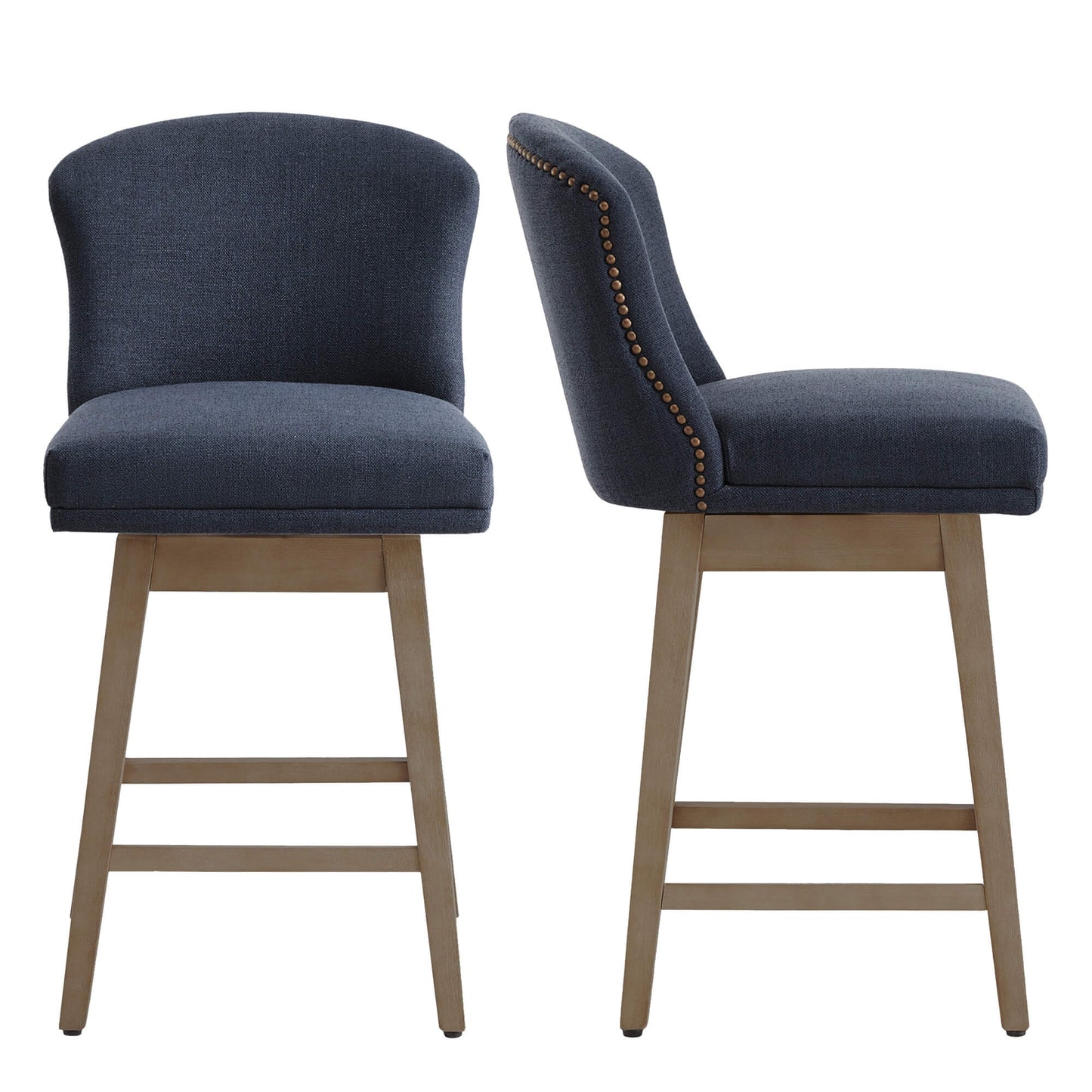 Avery Swivel Counter Stool with Wooden Seat