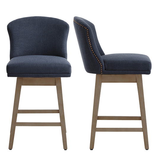 Avery Swivel Counter Stool with Wooden Seat