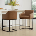 Barrel Counter Stools in Soft Velvet - Set of 2