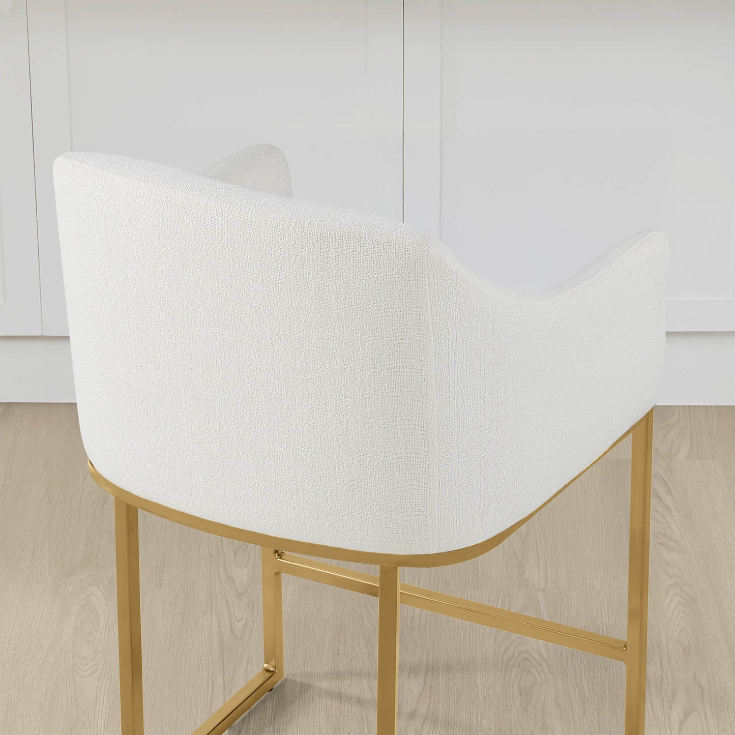 Barrel Counter Stools in Soft Velvet - Set of 2