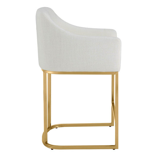 Barrel Counter Stools in Soft Velvet - Set of 2