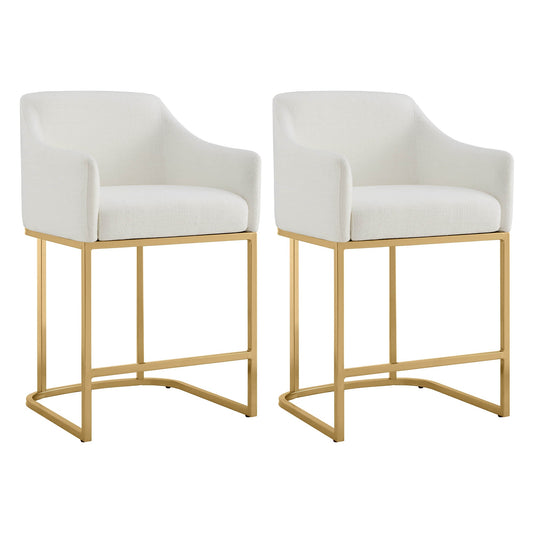 Barrel Counter Stools in Soft Velvet - Set of 2