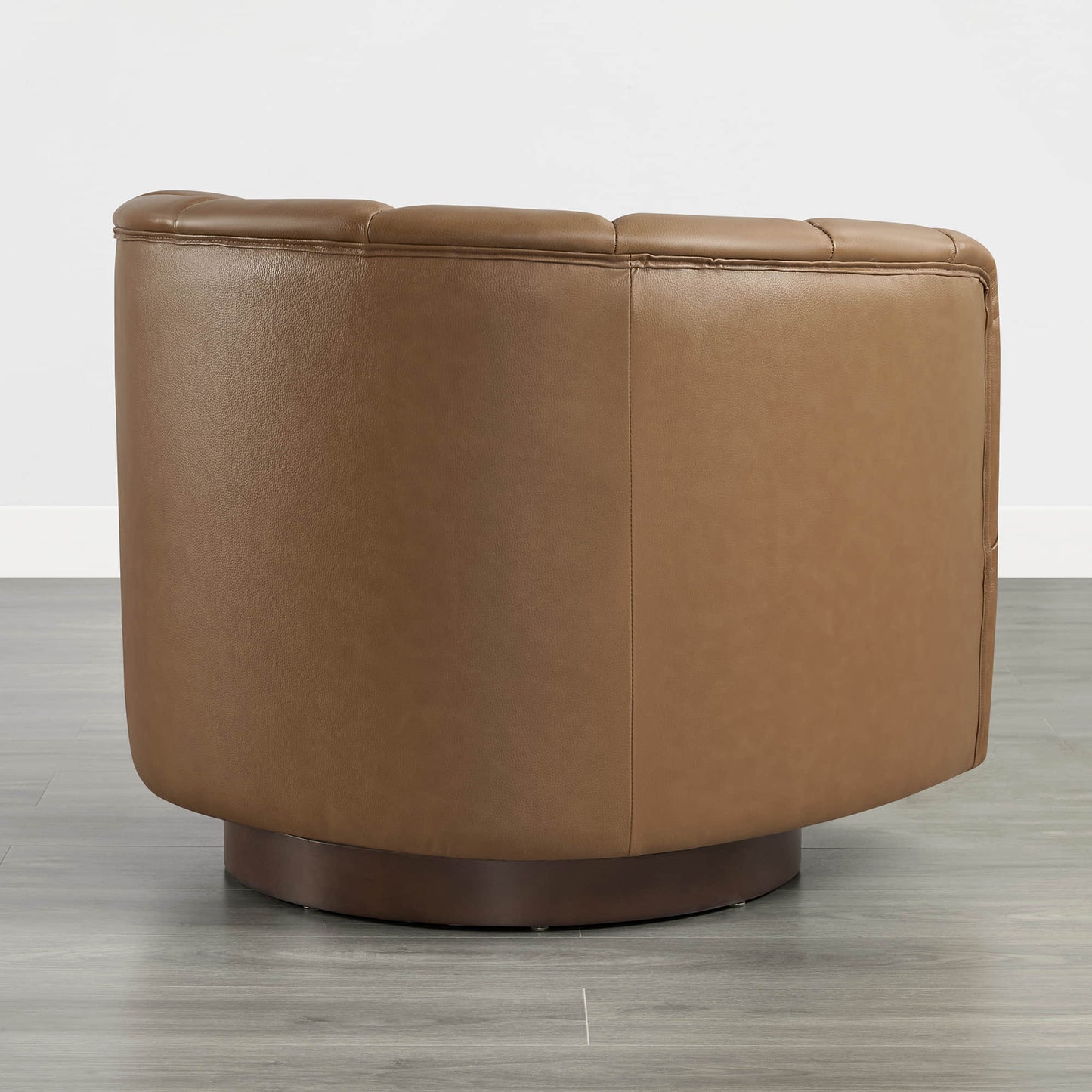 Barrel Swivel Accent Chair with Channel Stitching