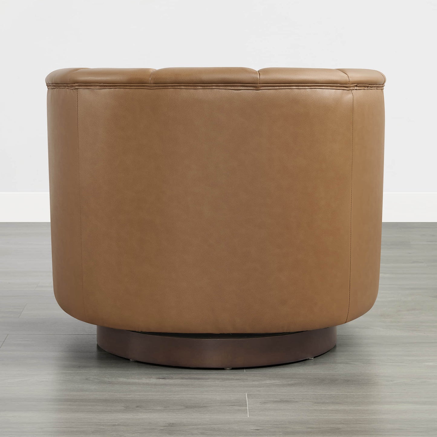 Barrel Swivel Accent Chair with Channel Stitching