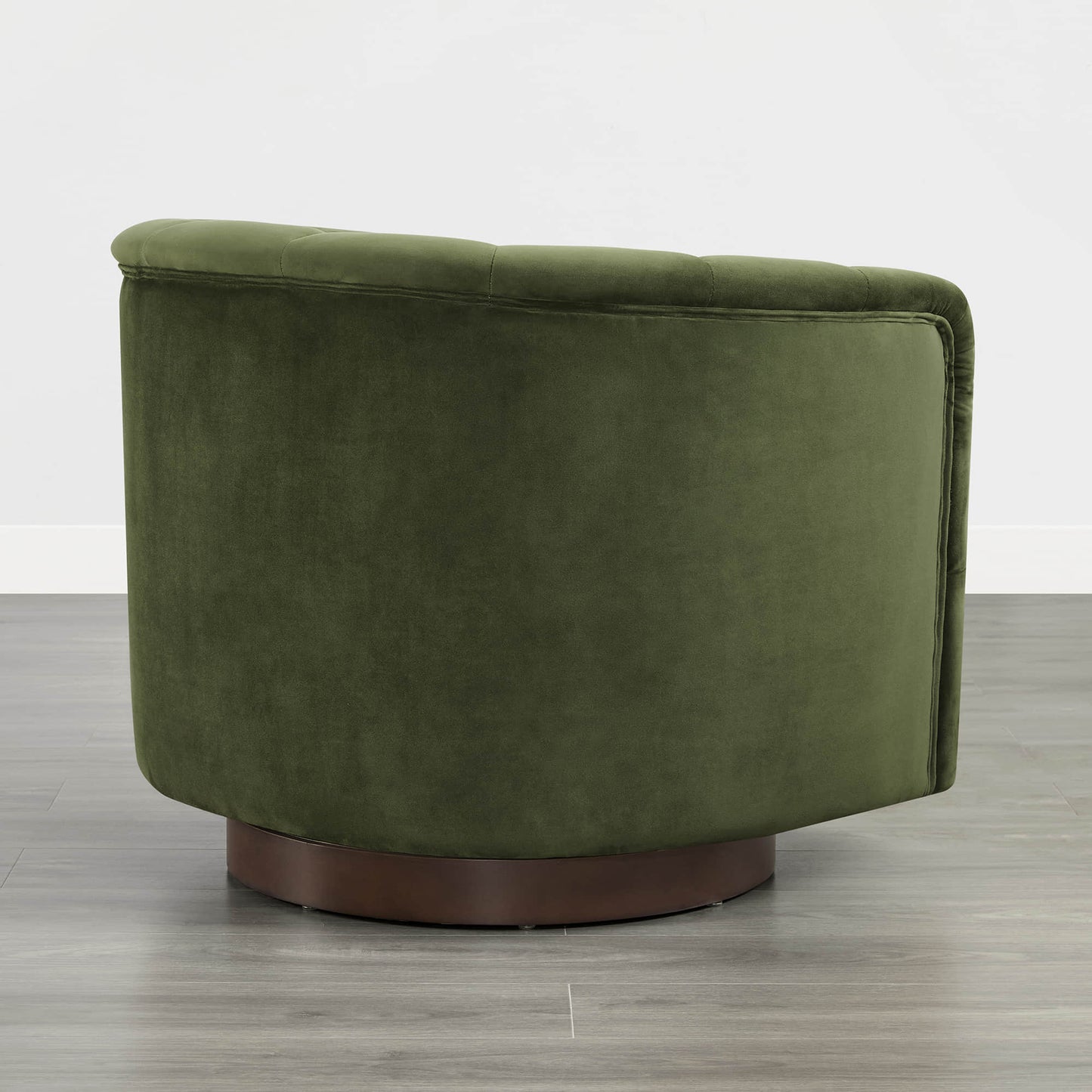 Barrel Swivel Accent Chair with Channel Stitching