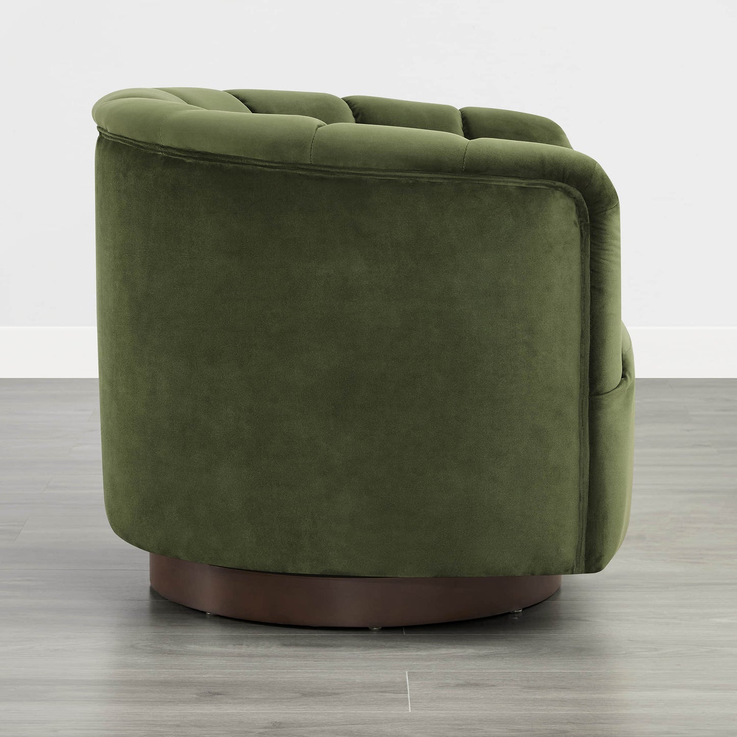 Barrel Swivel Accent Chair with Channel Stitching