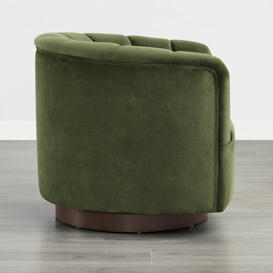 Barrel Swivel Accent Chair with Channel Stitching
