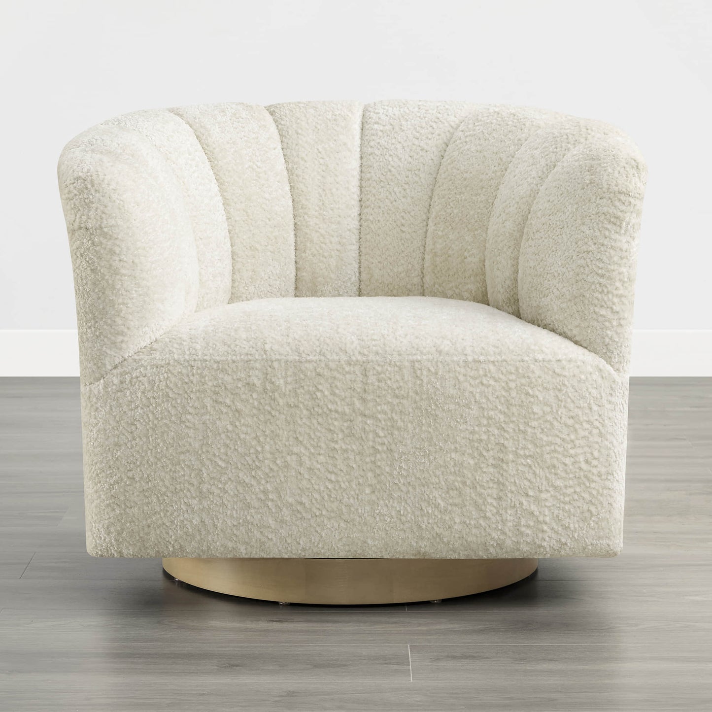 Barrel Swivel Accent Chair with Channel Stitching