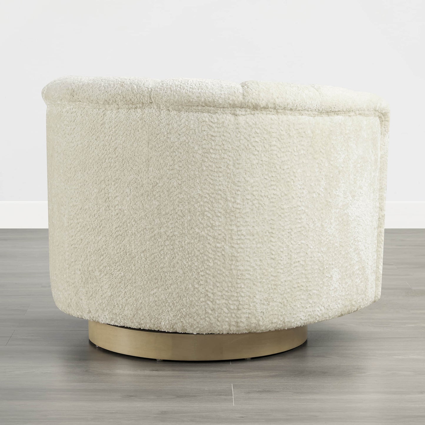 Barrel Swivel Accent Chair with Channel Stitching