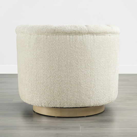 Barrel Swivel Accent Chair with Channel Stitching