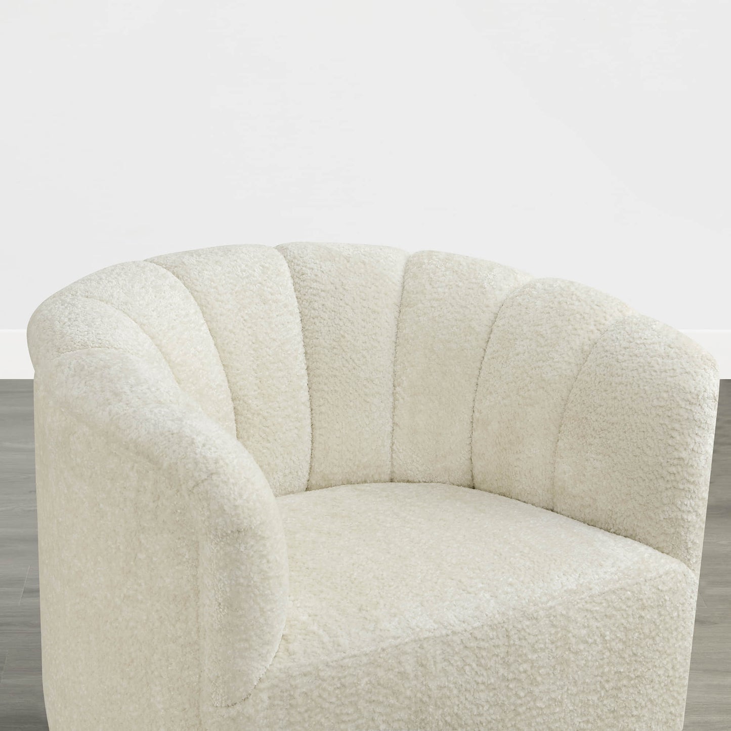 Barrel Swivel Accent Chair with Channel Stitching