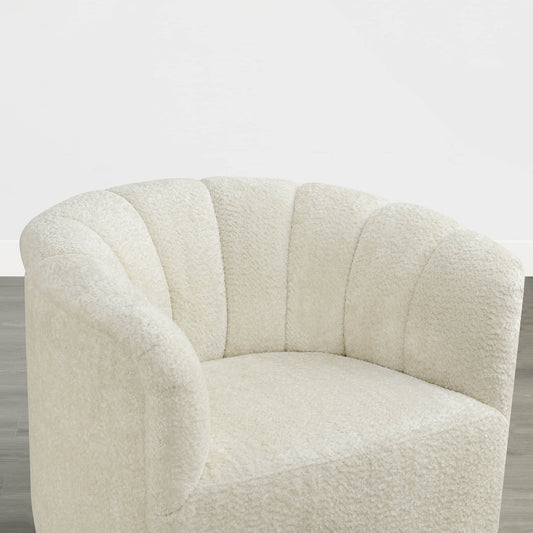 Barrel Swivel Accent Chair with Channel Stitching