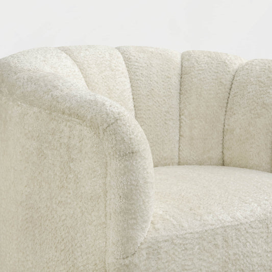 Barrel Swivel Accent Chair with Channel Stitching