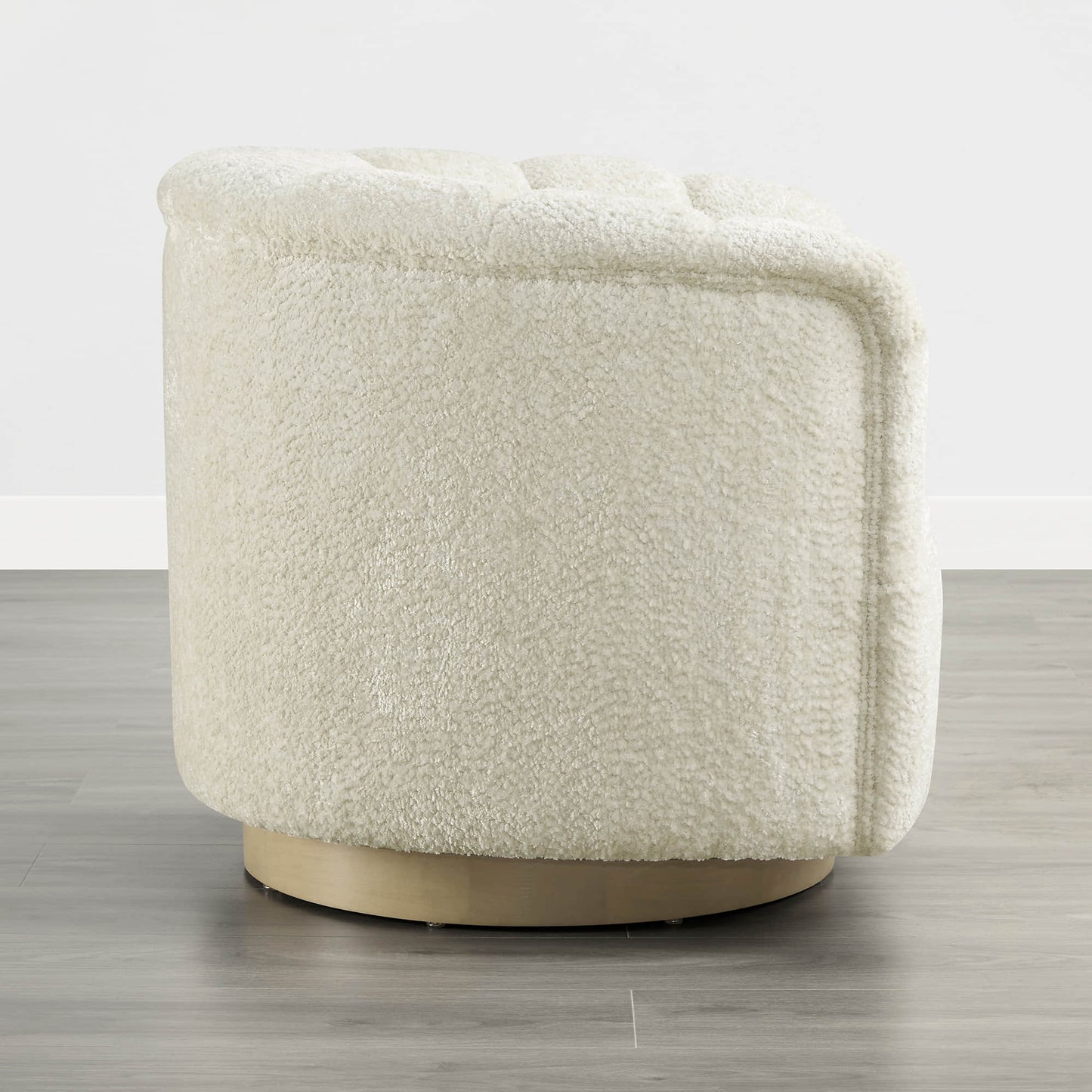Barrel Swivel Accent Chair with Channel Stitching