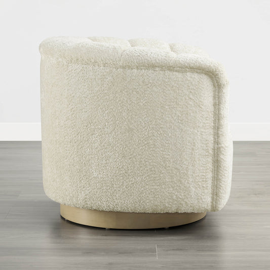 Barrel Swivel Accent Chair with Channel Stitching