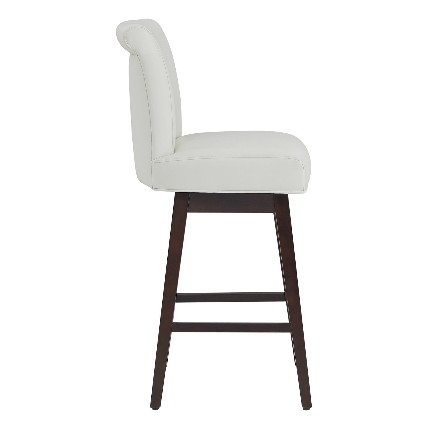 Modern Swivel Bar Stool in Fabric with Curved Backrest