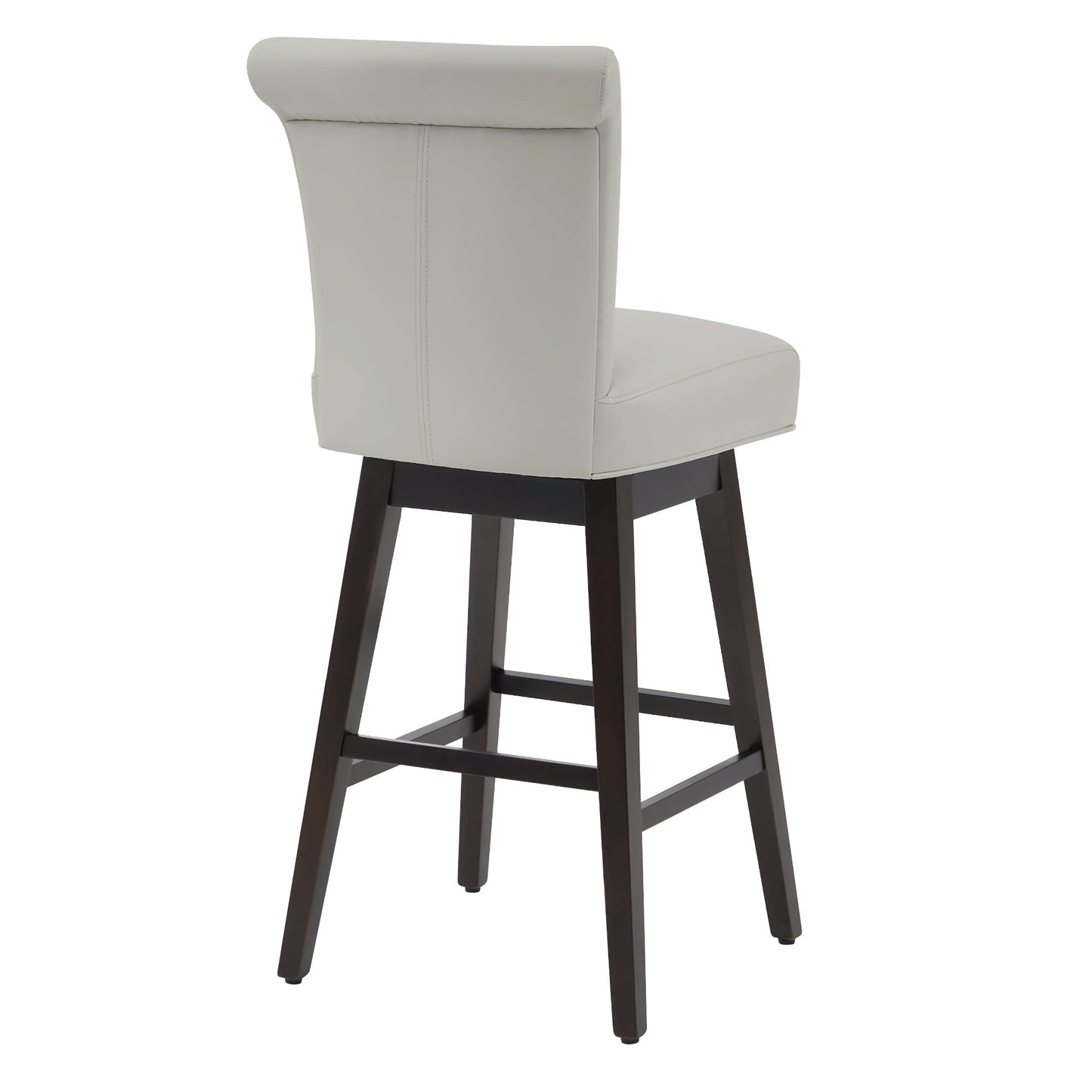 Modern Swivel Bar Stool in Fabric with Curved Backrest