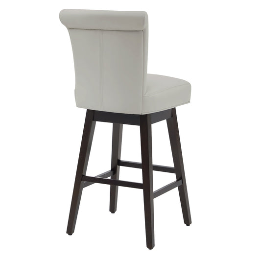 Modern Swivel Bar Stool in Fabric with Curved Backrest